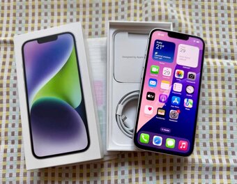 iPhone 14 Purple BATERIE 100% TOP - 4