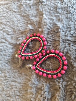 Handmade šité náušnice - 4