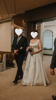 Svadobné šaty saténové - šité na mieru - 4