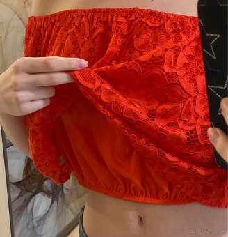 Červený croptop - 4