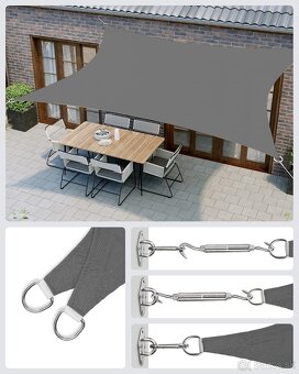 SONGMICS tieniaca plachta–sivá, vodoodolná, nová - 4