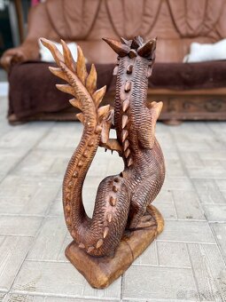 Vyrezávaný drevený drak 60cm - 4