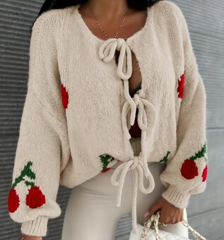 Sveter kardigan S hrubší - 4