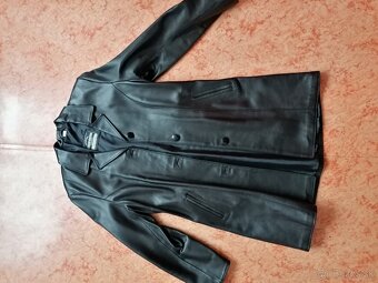 Kožený predĺženy kabát - 4