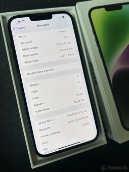 iPhone 14 plus 128GB midnight - 100% batéria - 4