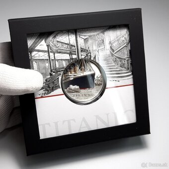Stříbrná 1 oz mince Titanic 2022 hrudkou uhlí z Titanicu - 4