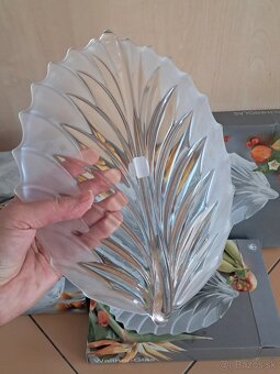 Sada sklenených servírovacích mís Palm Leaf od Walter Glas - 4