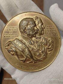 Veľká AE Medaila 1891 Colloredo Manfeld - Maria Therésia - R - 4
