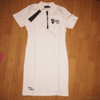 Karl Lagerfeld dámske polo šaty biele - 4