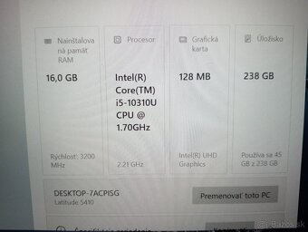 predám Dell Latitude 5410 , Intel core i5 ,16gb ram ,, ssd - 4
