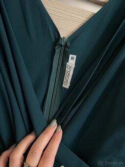 Tmavozelené spoločenské šaty - 4