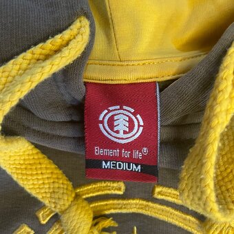 Element mikina s kapucňou | hnedá/žltá | M | streetwear retr - 4