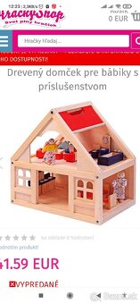 Drevený domček pre bábiky s príslušenstvom - 4