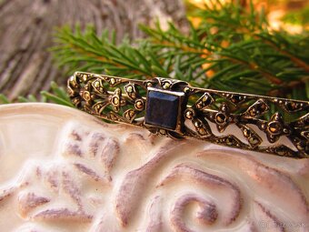 Strieborná brošňa s markazitmi, Ag 835 - 4