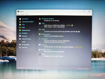notebook Lenovo L580 - Core i5-7200u, 16GB, 480GB SSD, W11 - 4