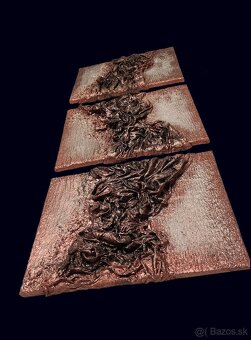 Handmade 3D trojobraz  - medená farba - 4