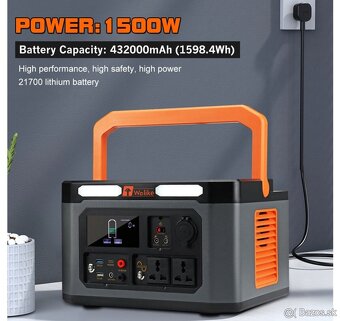 Generátor energie - špičková hodnota 1 500W, 1598,4Wh - 4