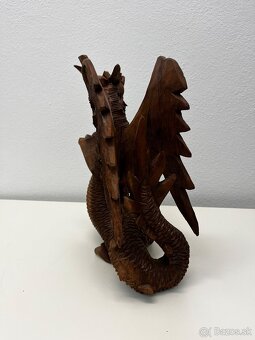 Vyrezávaný drevený drak 32cm - 4