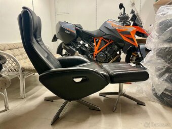 Polohovateľné kožené kreslo Sophie s podnožkou - 4