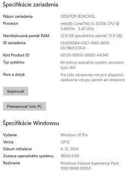 Predám PC DELL 7010 SFF /i5-3570K, 4x3.40GHz/1TB/32GB - 4