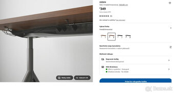 IKEA IDÅSEN - stôl 160x80, hnedá/tmavosivá (1ks) - 4