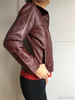 Nova nenosena kozena bundy do pasa. perfekna- bordo - 4