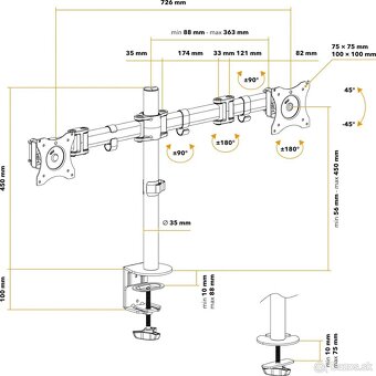 Predám držiak na 2 monitory AlzaErgo ErgoArm D35B - 4