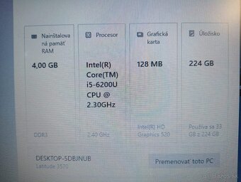 predám DELL LATITUDE 3570 , WINDOWS 10 - 4