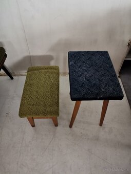 Retro taburetka podnozka stolicka Vintage 2ks - 4