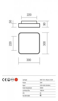 Designové LED svietidlo kov/sklo REDO SCREEN 3000k 1865lm - 4