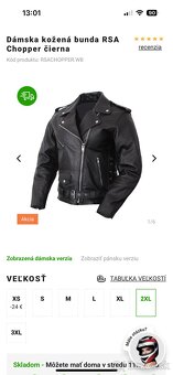 Dámska kožená bunda RSA Chopper čierna / kožený krivak - 4