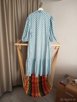 Dámske šaty nové modré trojštvrťový rukáv XL-XXL - 4