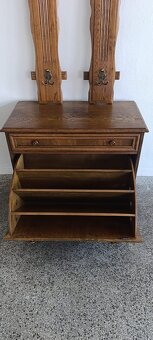 Rustikální botník, věšáky, předsíňový set, masív - 4