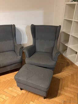 Sivá gaučová súprava IKEA STRANDMON - 4