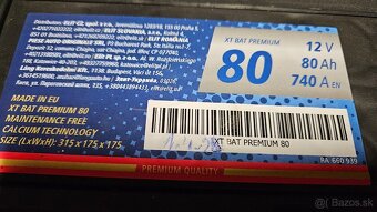 Autobateria XT Battery 12V 80Ah 740A XTM 80 - 4