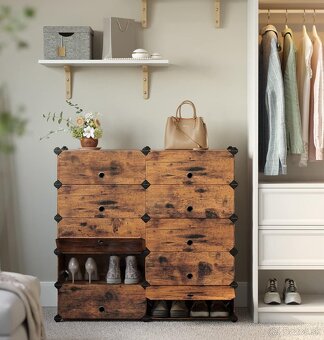 SONGMICS botník – set 2 ks, 10 poschodí, vintage hnedý, nový - 4