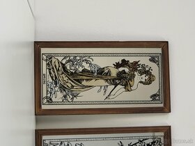 Maľované zrkadla Alfons Mucha - 4 ročne obdobia. Košice - 4