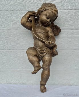 Veliká socha dřevěný krásný anděl 41cm - 4