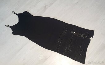 Dlhé čierne šaty s rozparkom v.L - 4