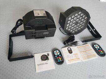 4ks led par reflektory na diaľkové ovládanie s TAŠKOU - 4
