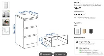 Komoda IKEA Malm s 3 zásuvkami - 4