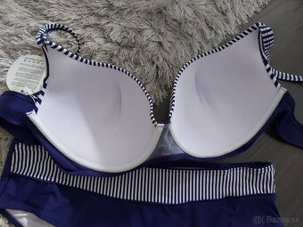 Dvojdielne plavky vystužené XL/42 bielo modré - 4