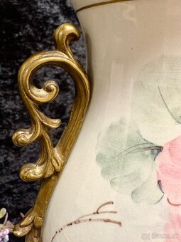 Starozitna porcelánové amorálne s bronzom, znacena - 4