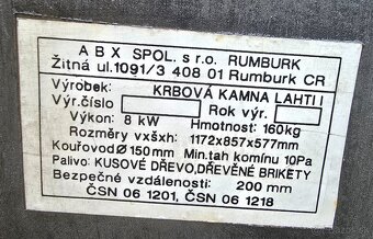 Teplovzdušné krbové kachle ABX 8kw - 4