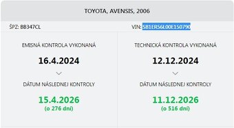 Avensis combi 1,8 benzin 2006 LPG , SK, RealKM autKlima - 4