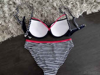 Dvojdielne plavky push up. M/38,XL/42 modré - 4