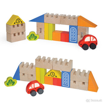 Drevená stavebnica Mesto – nová, nerozbalená - 4