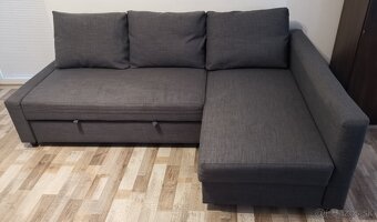 rohova rozkladacia sedacka Ikea Friheten, siva, 228x155 cm - 4