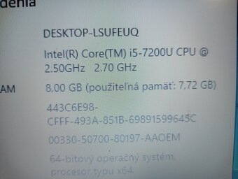 predám notebook DELL LATITUDE 3580 ,Intel core i5 7200u - 4