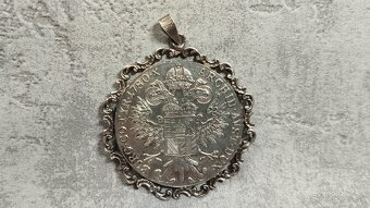 Velká stříbrná mince - ag tolar Marie Terezie(novoražba)punc - 4